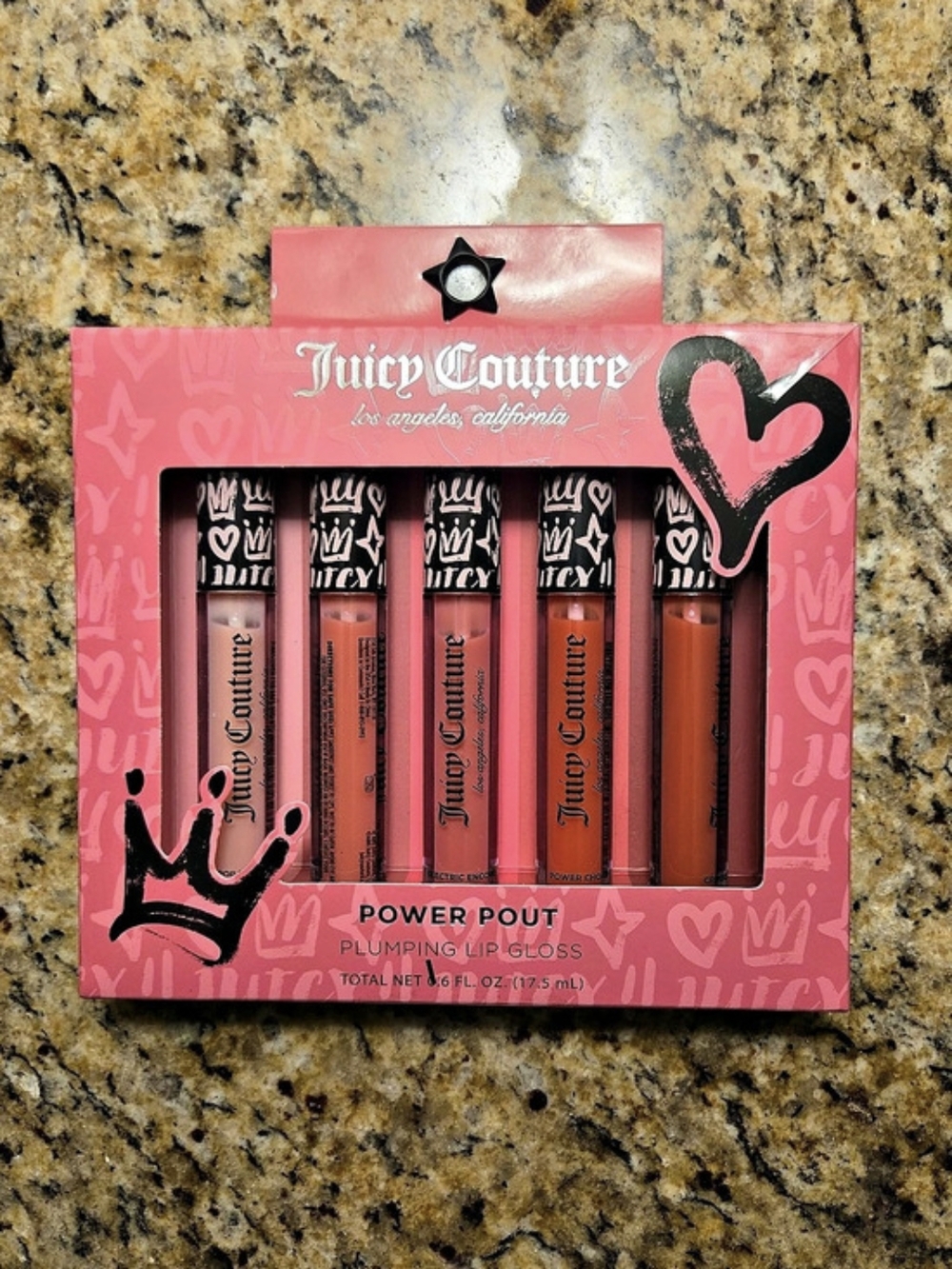 Juicy Couture Power Pout 5-Piece Lip Gloss Set in Pink NWT